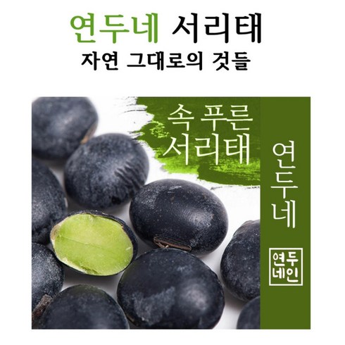 23년 햇 국내산 연두네 서리태 1kg 안면도 검정콩 생콩, 1팩