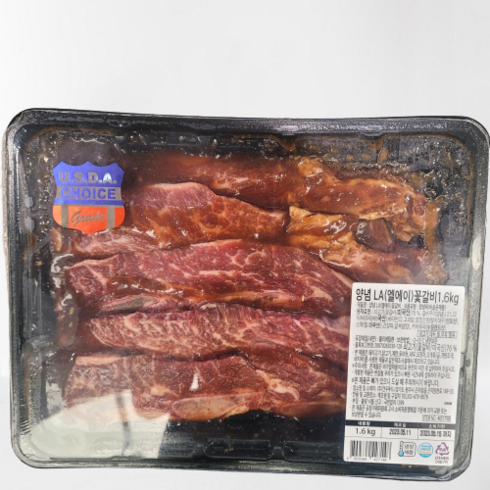 코스트코la갈비 - [코스트코] 양념 LA꽃갈비 1.6kg 아이스박스(아이스팩포함), 1개