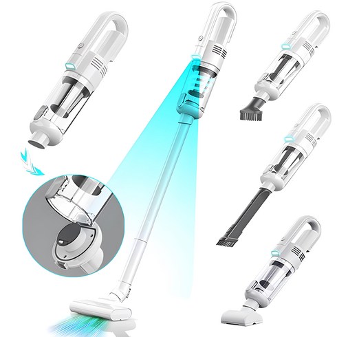 OYEAH 2024 다용도 핸디형 4 in 1 무선 진공청소기 YK-330 스틱청소기 핸디청소기, 흰색