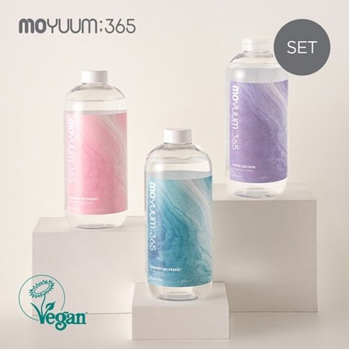 모윰 [모윰365] 씨솔트 세탁 3종 기획세트(세탁세제 2개+섬유유연제 1개), 무향/무향/플로럴머스크향