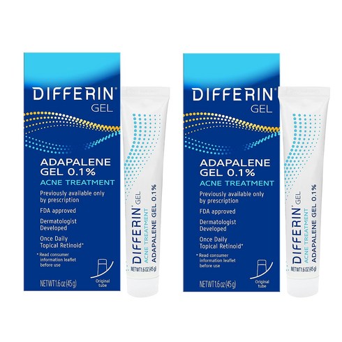 Differin Acne 트리트먼트 여드름성 민감성 피부를 위한 부드러운 피부 관리 180일용 45g x 2개 유통기한 26/7월 *올바른직구, Tube_180 Day Supply 45g (Pack