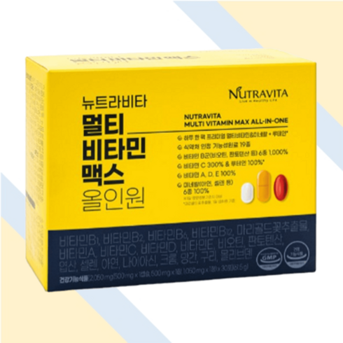 뉴트라비타 멀티비타민맥스 올인원 2050mg 30포 복합 면역력, 올인원 30포