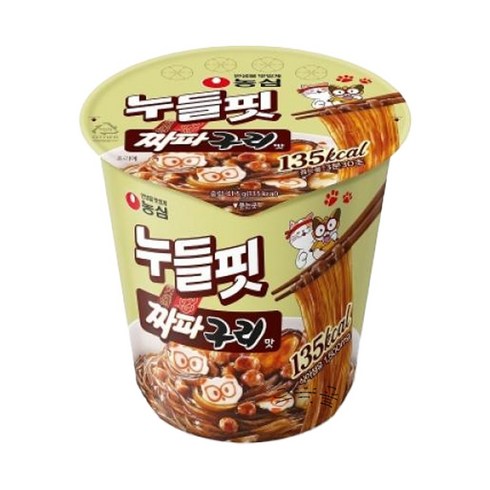 누들핏짜파구리 - 농심 누들핏 짜파구리맛 41.5g / 저칼로리 컵라면 소컵, 12개