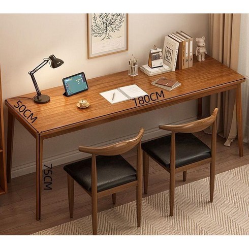 창가테이블 좁고긴 테이블 의자2개 세트 카페 커피 긴 원목 사이드, (테이블+의자2개)180x50CM호두