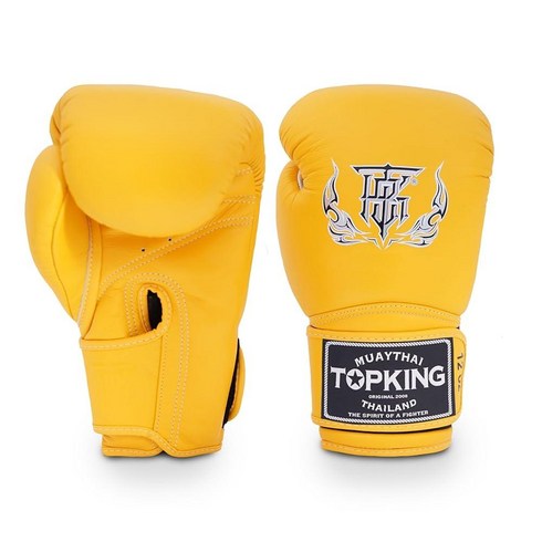 Top King Gloves Super Double Tone Black 14oz. 350489, 옐로우