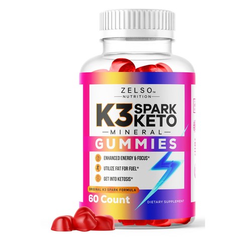 K3 Spark Mineral - 젤소뉴트리션 K3 스파크 미네랄 구미 젤리 60정 K3 Spark Mineral Gummies, 1개