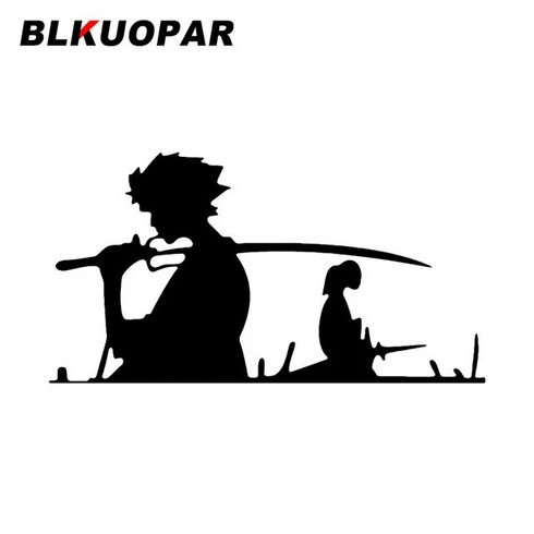 검도스티커 - BLKUOPAR-일본 사무라이 가라테 검도 아이콘 로고 데칼 실루엣 그래픽 차 스티커 범퍼 윈도우 트렁크 도어, 03 Black B_02 25cm, 1개