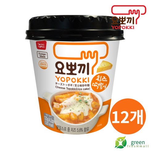 요뽀끼 치즈 떡볶이컵, 120g, 12개