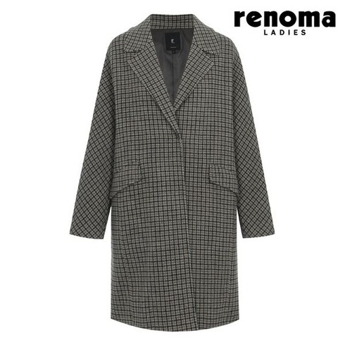 레노마레이디 체크 싱글 코트 패턴베이지 CA11HC010-TE