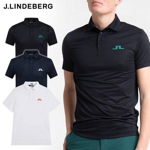 2023년 가성비 최고 제이린드버그골프웨어 - [J.LINDEBERG] 남성 반팔 골프 티셔츠 / 제이린드버그 골프웨어 브릿지 레귤러핏 폴로 화이트 네이비 블랙