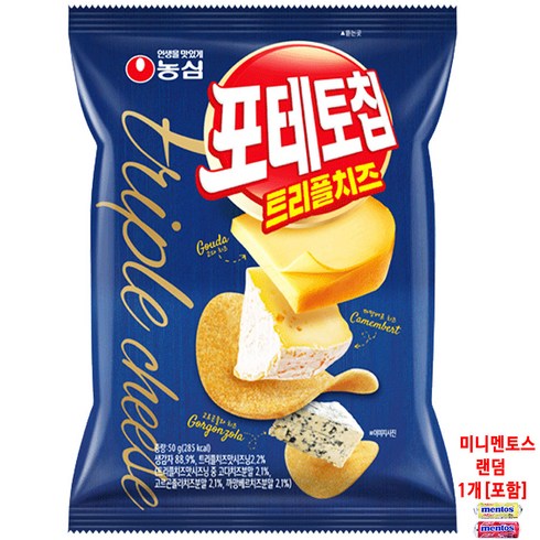 농심 포테토칩 트리플치즈맛 50g / 치즈 단짠, 10개