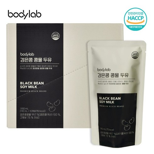 바디랩 서리태콩물두유 10팩 x 1박스, 190ml