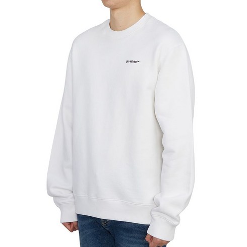 2023년 가성비 최고 화이트웨이브 - 오프화이트 [오프화이트] 웨이브 OMBA057C 99FLE013 0110 남자 크루넥 기모 맨투맨