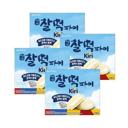 롯데제과 찰떡파이 끼리 크림치즈, 250g, 4개