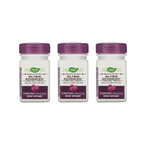 네이쳐스웨이 실리빈 어드밴스 프롬 밀크씨슬 120mg 비건 캡슐 60개입 [3통]Silybin Advanced from Milk Thistle, 1개, 60개