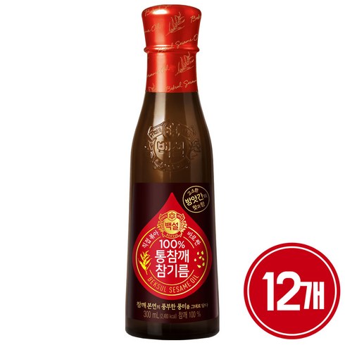 백설 100프로 통참깨 참기름, 300ml, 12개