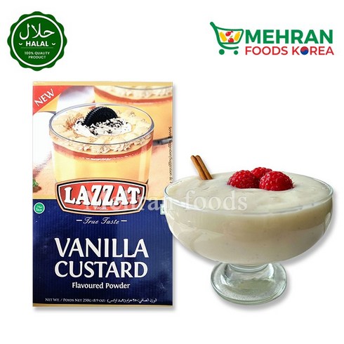 LAZZAT Vanilla Custard Powder 250g 바닐라 커스타드 파우더, 1개