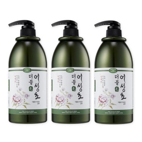 더블모 어성초 두피케어 약산성 대용량 탈모샴푸 1000ml 3개, 1l