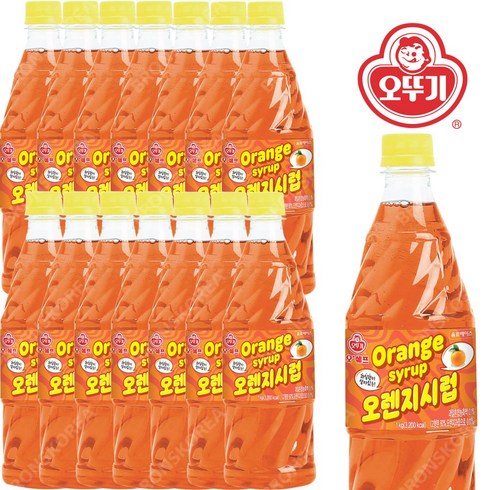 오뚜기슬러시 - 오뚜기 오렌지 슬러시시럽 1kg 슬러쉬 원액 음료, 15개, 15L