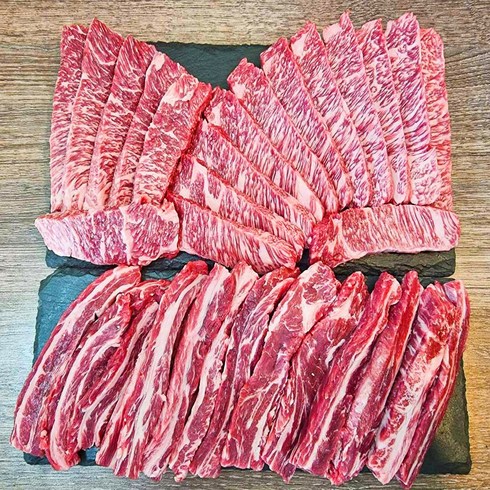 한우먹는날 암소 갈비살 구이 150g x 8팩  총 1.2kg - [당일썰어+내일도착] 쇠고기집 황제 꽃갈비세트 국내산 프리미엄 1등급 소고기, 1) 황제 꽃갈비세트 A