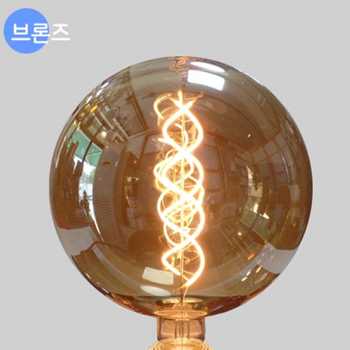 참조명 LED 대형 스모크 에디슨 전구 G200 R180 6W, 스모크 G200 브론즈, 1개