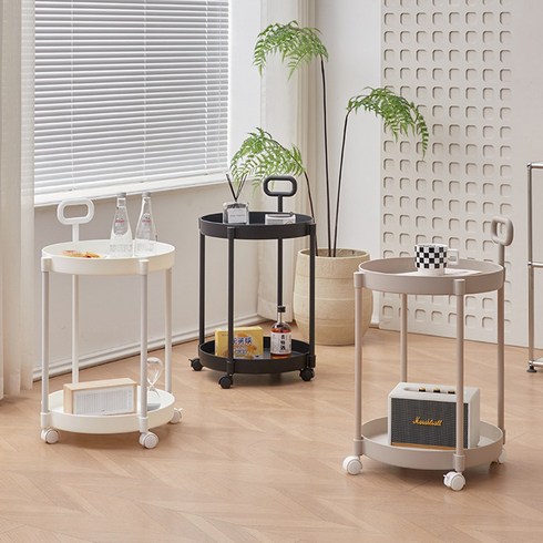 리빙공감 무디 이동식 수납 트롤리 수납함, 화이트