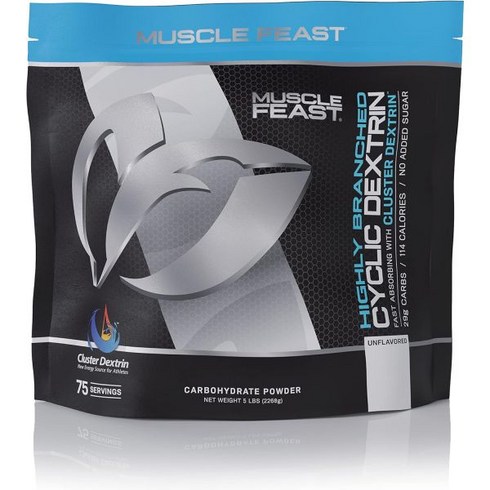 mpbella:pedropcrygsha/gos - Muscle Feast Highly Branched Cyclic Dextrin 프리미엄 운동 전 또는 후 보충제 무맛 5lbs