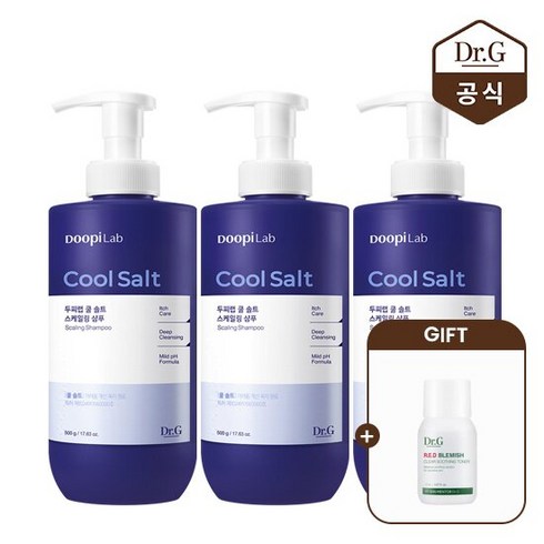 [닥터지] 두피랩 쿨솔트 스케일링 샴푸 500g 3개+토너20mL(증정), 단품