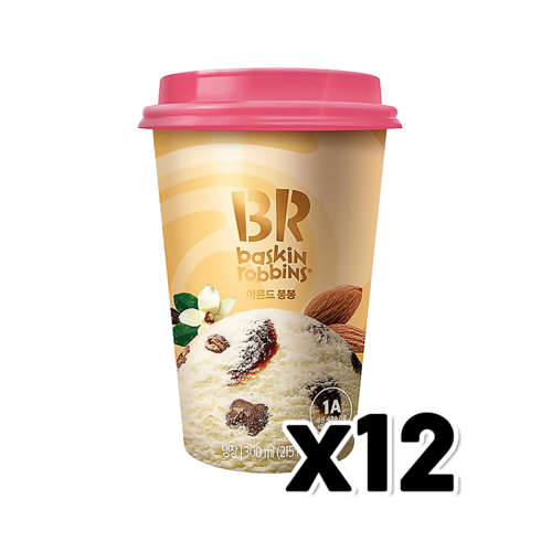 배스킨라빈스 아몬드봉봉 밀키드링크 컵커피 300ml x 12개