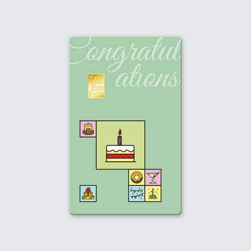[한국조폐공사] 생일축하 카드형 골드 1g #케이크가 좋아