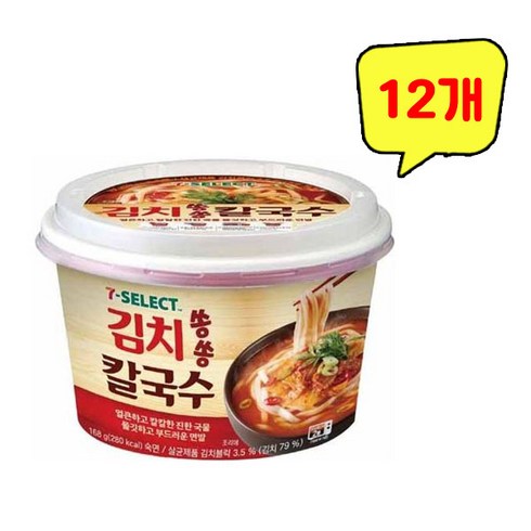 조조칼국수 - 김치쏭쏭 칼국수 큰컵 168g, 12개