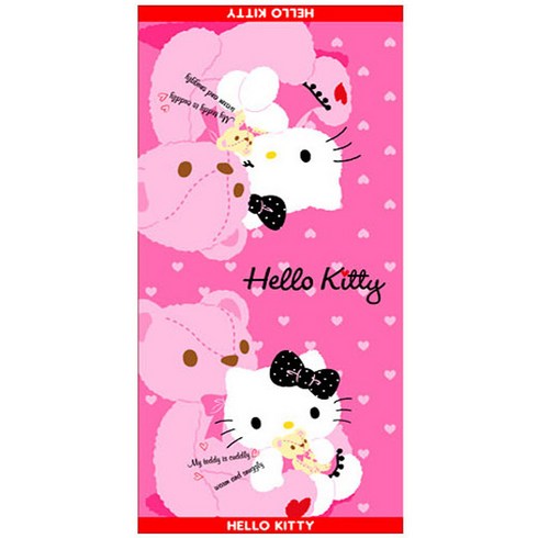 키티비치타올 - 헬로키티 Hello kitty 베어 비치타올, 1개, 헬로키티 핑크