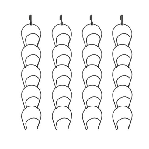 엘리포인트 공간활용 도어훅 5단 모자걸이, 4개, 시크블랙