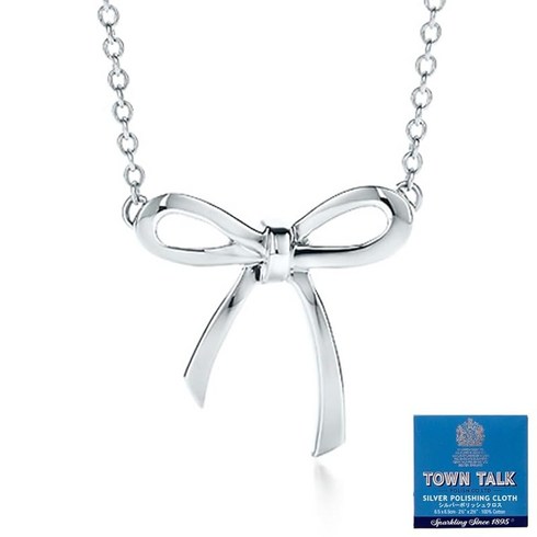 티파니앤코목걸이 - TIFFANY & Co. 티파니 목걸이 리본 펜던트 (미니) 타운 토크 실버 폴리쉬 크로스 세트 (품번 : 310) []