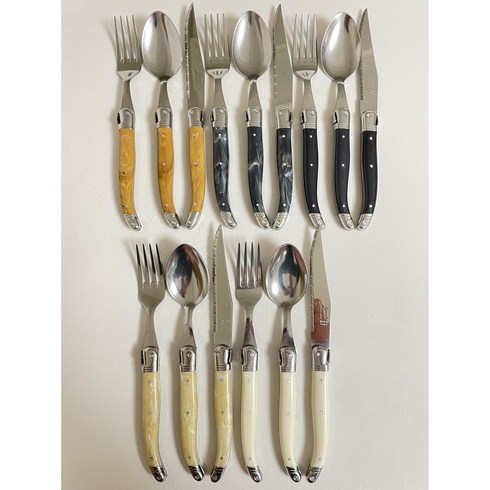 장네론 라귀올 커트러리 1인 세트, 아이보리, 스푼1p + 포크1p + 나이프1p, 3개