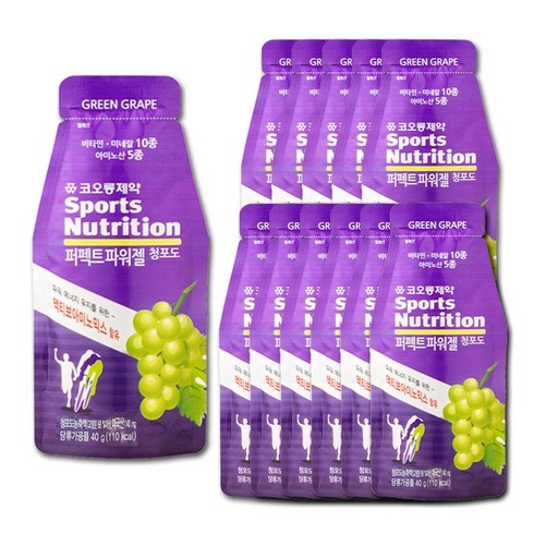 코오롱 퍼펙트 파워젤 에너지젤 청포도, 40g, 12개