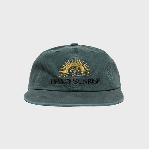 헬로선라이즈 Washed Two Tone Logo 6Panel Cap Dark Forest