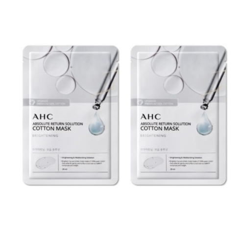 AHC 앱솔루트 리턴 솔루션 순면 마스크 100매 구성  - AHC 시즌3 앱솔루트 리턴 솔루션 퍼밍 순면 마스크팩 브라이트닝 1일 1팩, 20매, 20개