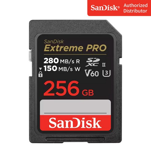 2023년 가성비 좋은 미러리스전문가용 - 샌디스크 Extreme Pro 익스트림 프로 SDXC UHS-2 SD메모리카드 UHS-II V60 SDXEP 256GB, 256기가