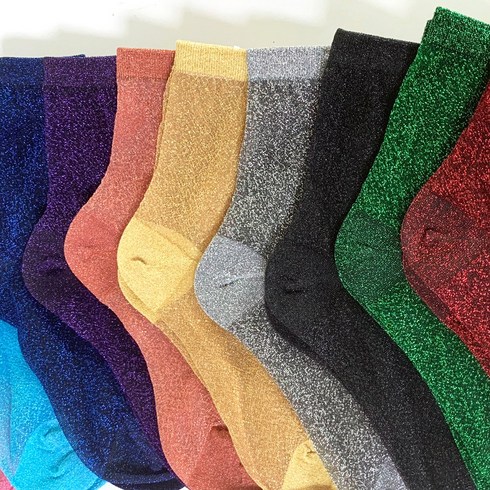 글리터양말 - 글리터 펄 반짝이양말 반투명 쉬폰양말 시스루양말 10color