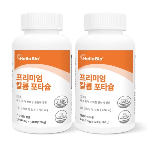 헬로바이오 프리미엄 칼륨 포타슘, 2개, 120정