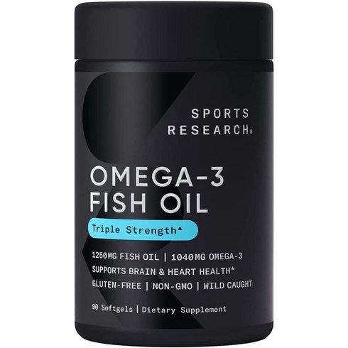 스포츠리서치 2통 오메가3 1250mg 90캡슐 Omega-3 어류오일 Fish Oil, 90정, 2개