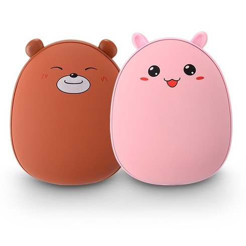 2023년 가성비 최고 우니부니양면발열보조배터리손난로 - 우니부니 손난로 보조배터리 USB 충전식 멀티 KC인증 핫팩 핸드폰 양면발열, 핑크