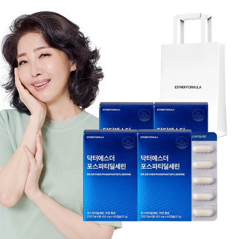 두뇌엔 닥터 PS70 포스파티딜세린 6개월분 - 여에스더 포스파티딜세린 PS 피에스 두뇌 두뇌건강 영양제 식약처 인정, 4개, 60정