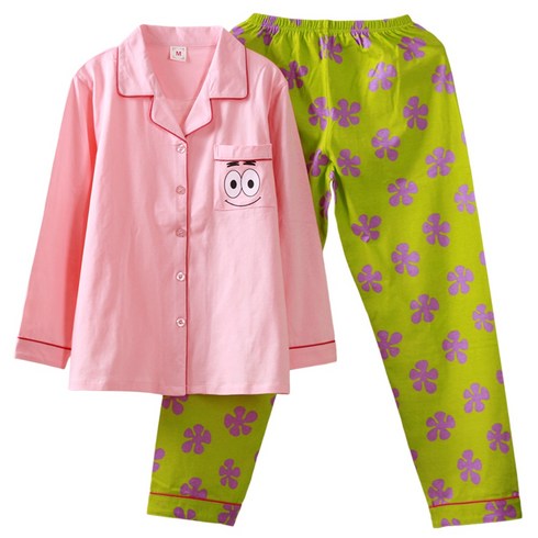 스폰지밥 뚱이 순면 수면 잠옷 상하세트 남 여 커플잠옷