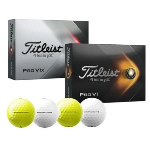 타이틀리스트 pro v1 v1x 골프공 골프볼 3피스 4피스, Pro V1X Yellow, 12개입, 1개