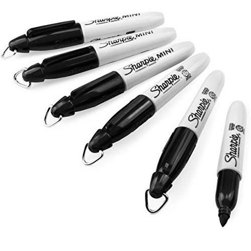 샤피 미니 영구 마커 - 불릿 팁 - 파인 포인트 - 블랙 - 6개 팩 Sharpie Mini Permanent Marker - Bullet Tip - Fine Point - B, 1개