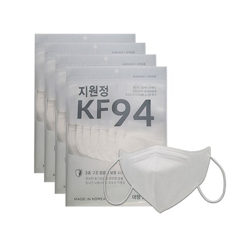 노아리테일 지원정 마스크 대형 KF94 화이트, 25개입, 4개