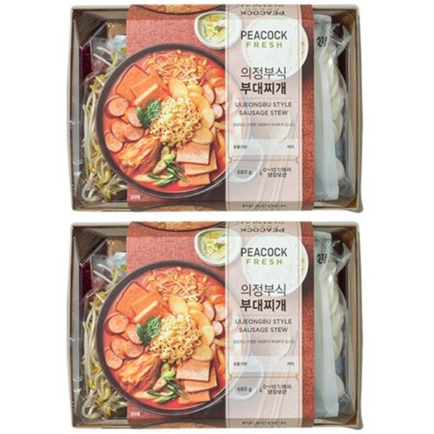 피코크밀키트 - peacock 의정부식 부대찌개 밀키트 냉장, 700g, 2개