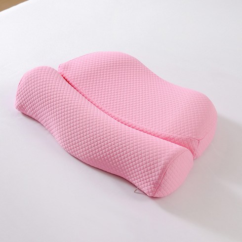 ANYOU 잠자리용 경추베개 메모리 코튼 견인 목베개 소프트 통기 베개, 1개, 핑크